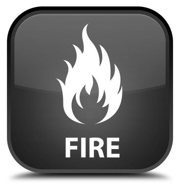 Ateş siyah kare düğme