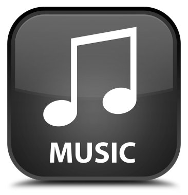 Müzik (tune simgesi) siyah kare düğme