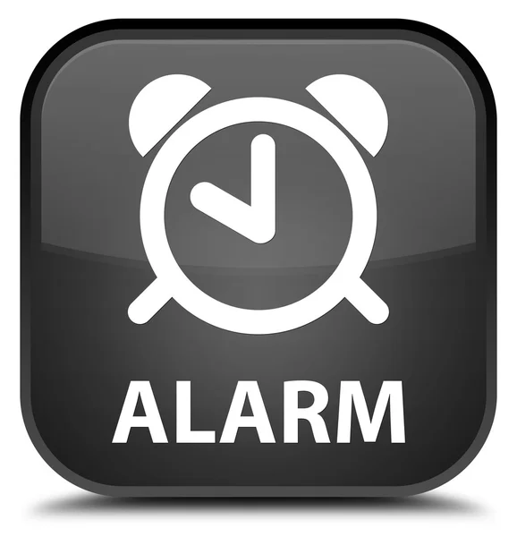 Alarm siyah kare düğmesi — Stok fotoğraf