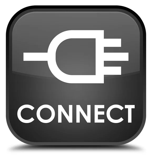 Czarny kwadratowy przycisk połączenia — Zdjęcie stockowe