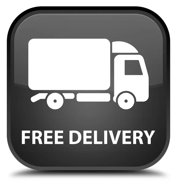 Free delivery black square button — Stock Photo, Image