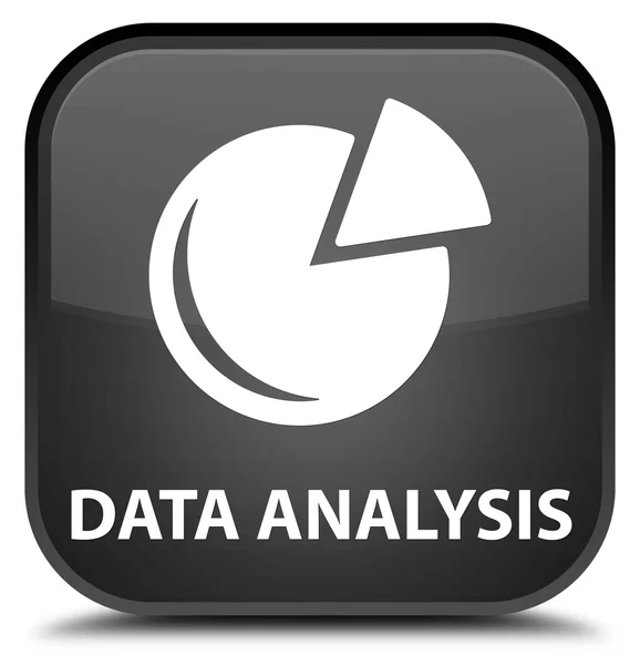 Analisis data (ikon grafik) tombol persegi hitam — Stok Foto