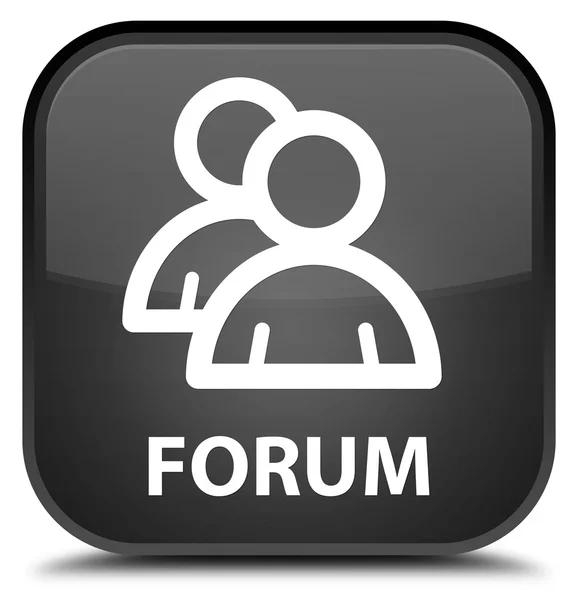 Forum (icona del gruppo) pulsante quadrato nero — Foto Stock
