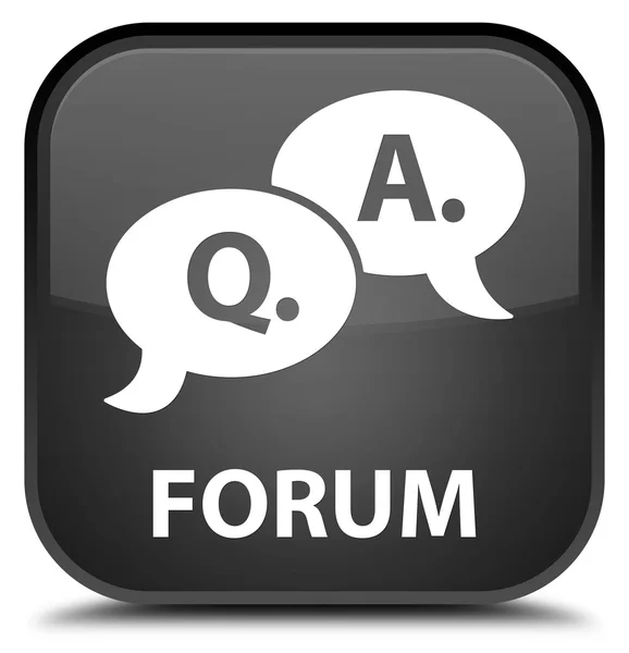 Forum (fråga svar bubbla ikon) svart fyrkantig knapp — Stockfoto