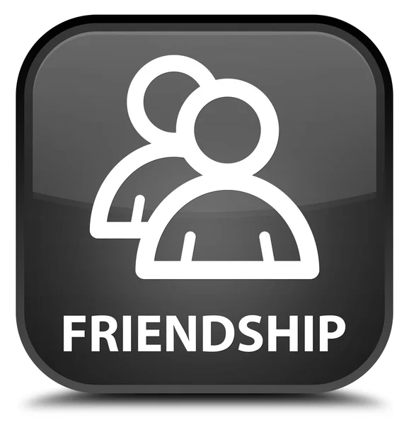 Friendship (group icon) black square button — Stock Photo, Image