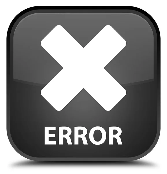 Error (cancel icon) black square button — Stock Photo, Image