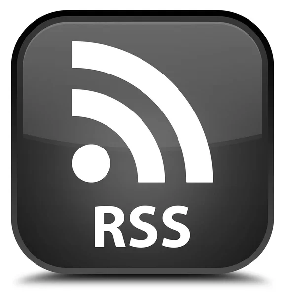 RSS black square button — Stock Photo, Image