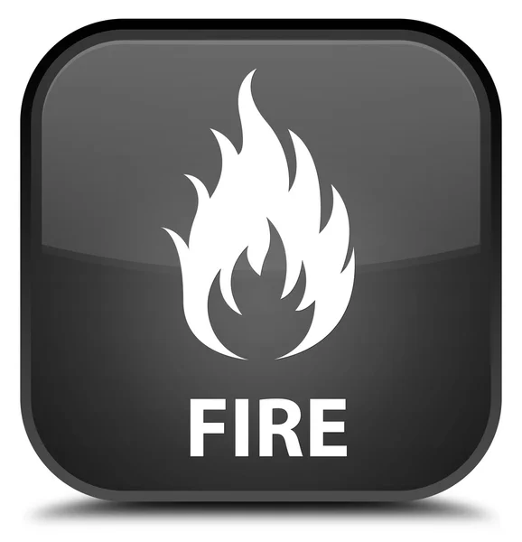 화재 검은 사각형 버튼 — 스톡 사진