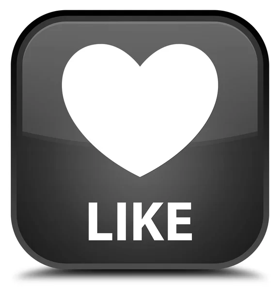 Like (heart icon) black quare button — стоковое фото