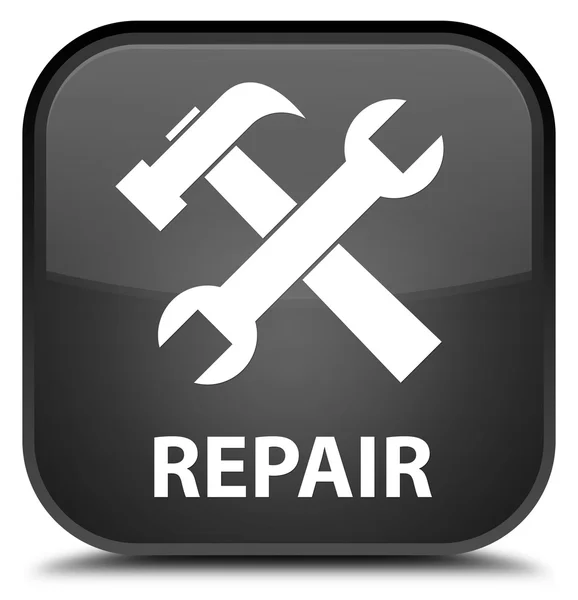 Reparar (icono de herramientas) botón cuadrado negro — Foto de Stock