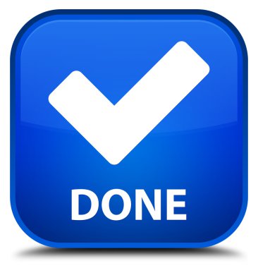 (Simge doğrulama) mavi kare düğme