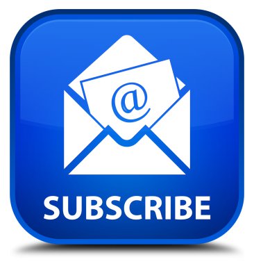(Haber bülteni e-posta simgesi) abone mavi kare düğme