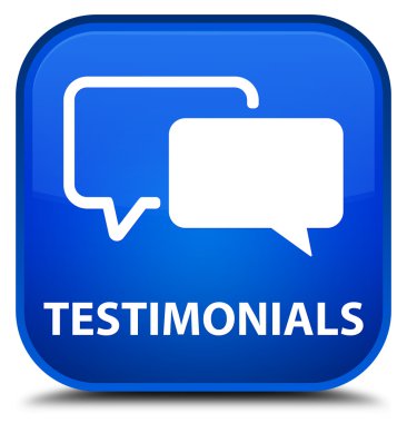 Referansları mavi kare düğme