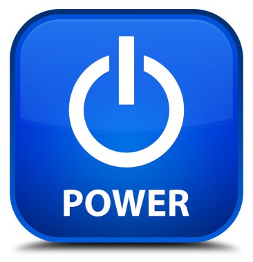 Güç mavi kare düğme