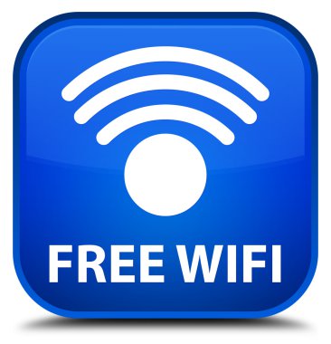Ücretsiz Wi-Fi mavi kare düğme