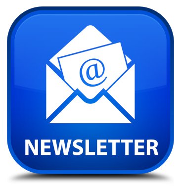 Bülten mavi kare düğme