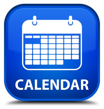 Takvim mavi kare düğme