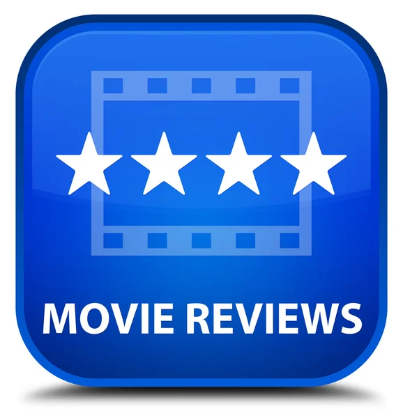 Movie reviews blue square button — Stock Photo, Image