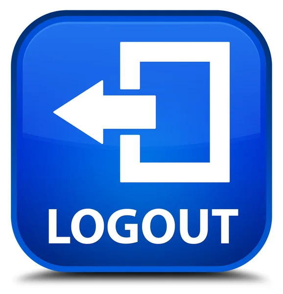 Logout blue square button — Stock Photo, Image