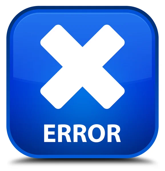 Error (cancel icon) blue square button — Stock Photo, Image