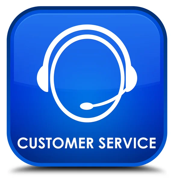 Customer service (customer care ikon) blå fyrkantig knapp — Stockfoto
