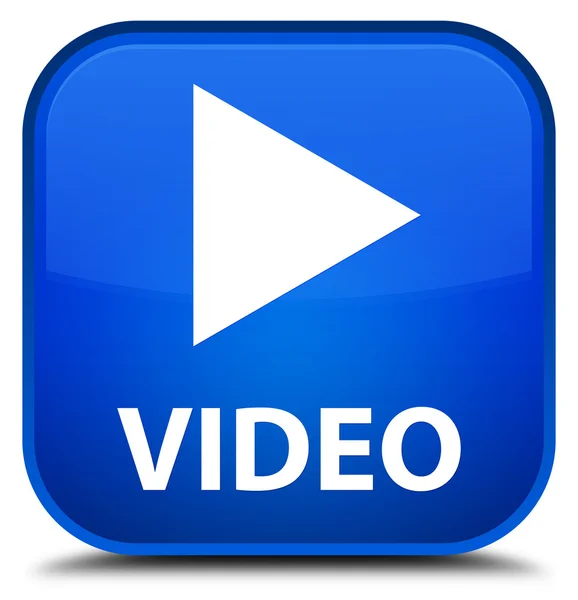 Video azul botón cuadrado —  Fotos de Stock
