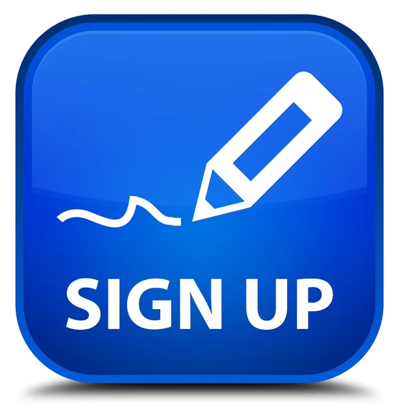 Sign up blue square button — Stock Photo, Image