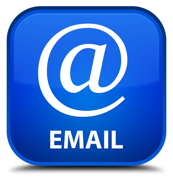 E-mail (cím ikon) kék négyzet gomb — Stock Fotó