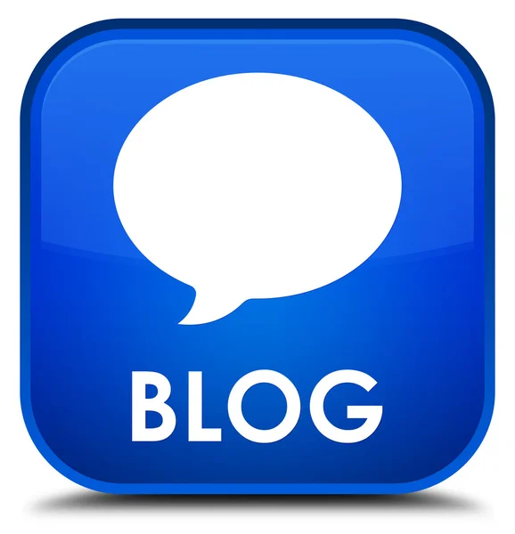 Blog (ikona konverzace) modré čtvercové tlačítko — Stock fotografie