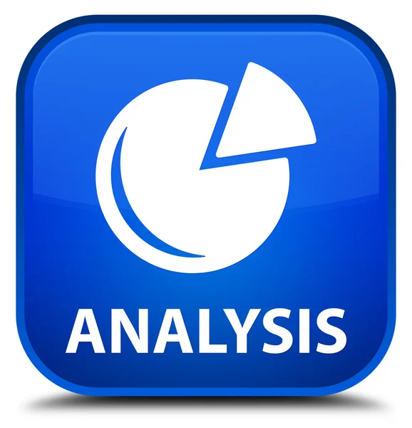 Analysis (graph icon) blue square button — Stock Photo, Image