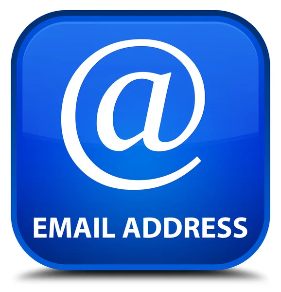 E-mail adres niebieski przycisk kwadratowy — Zdjęcie stockowe