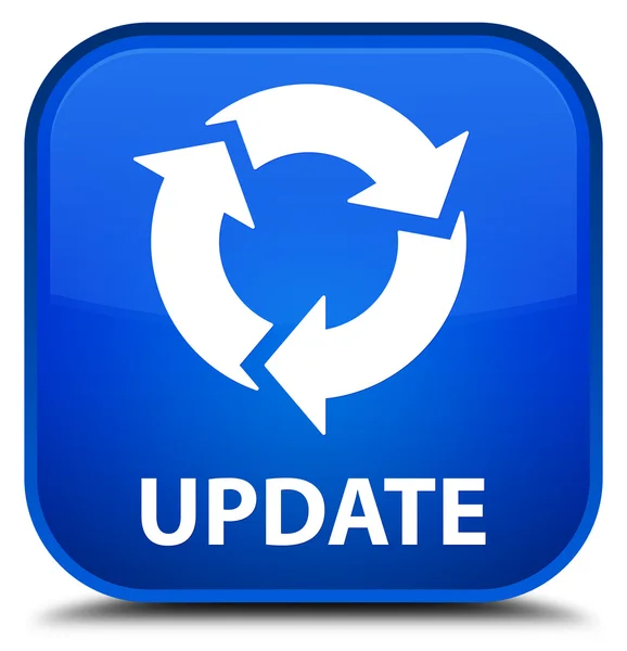 Update (uppdateringsikonen) blå fyrkantig knapp — Stockfoto