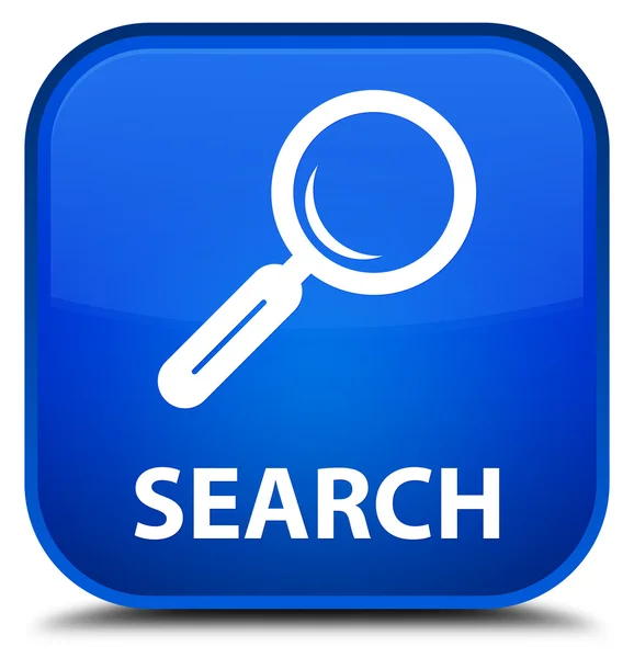 Search blue square button — Stock Photo, Image