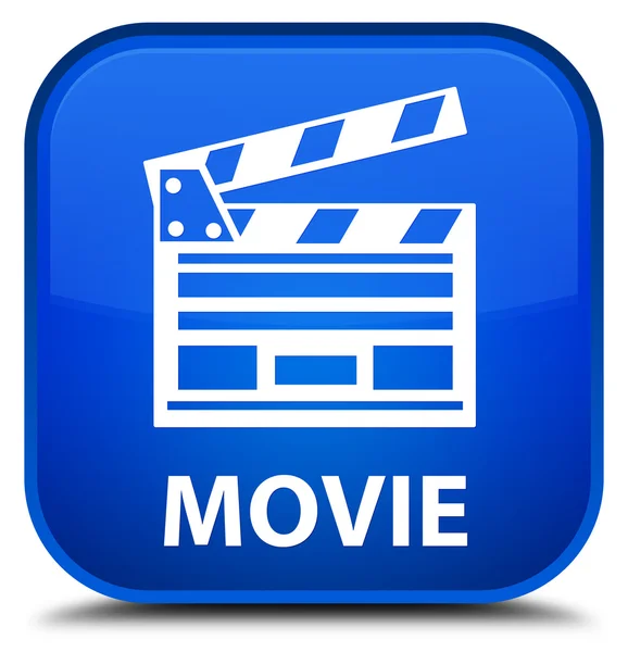 Фільм (піктограма кліпу гінеколога) синя квадратна кнопка — стокове фото