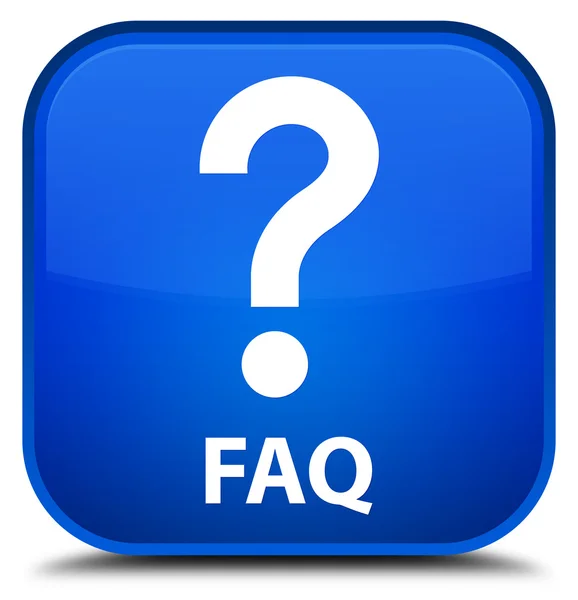 FAQ (fråga ikon) blå fyrkantig knapp — Stockfoto