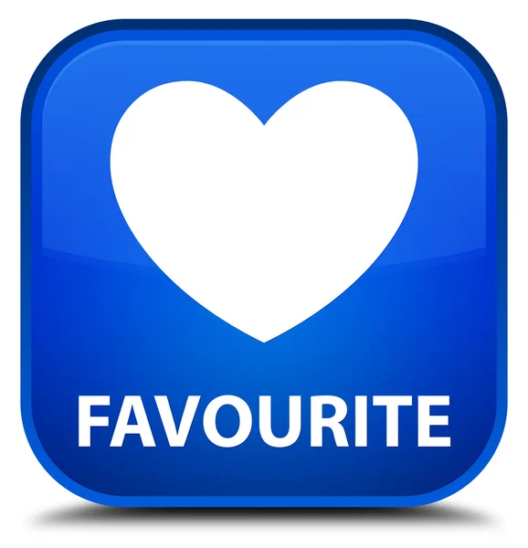Favourite (heart icon) blue square button — Stock Photo, Image