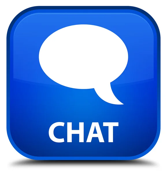 Chat blue square button — Stock Photo, Image