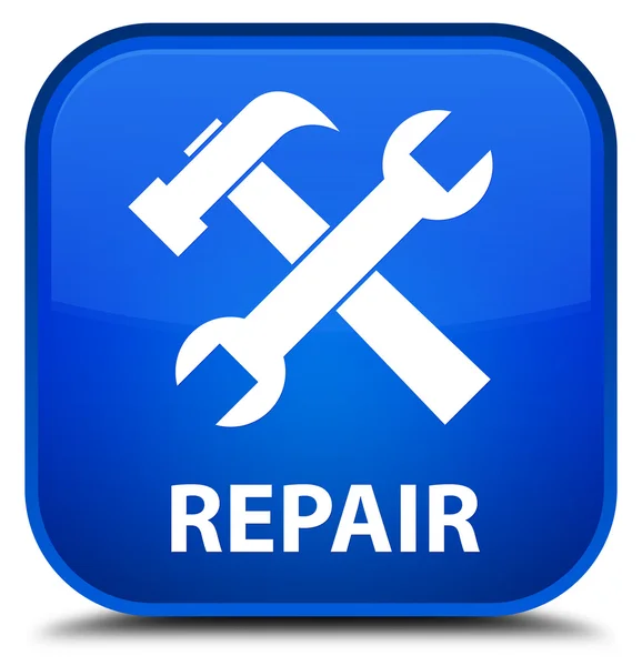 Reparar (icono de herramientas) botón cuadrado azul — Foto de Stock