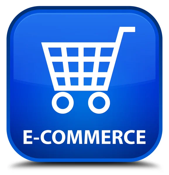 E-commerce botão quadrado azul — Fotografia de Stock