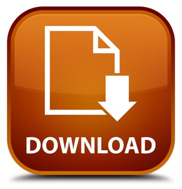 Download (Belge simgesi) kahverengi kare düğme