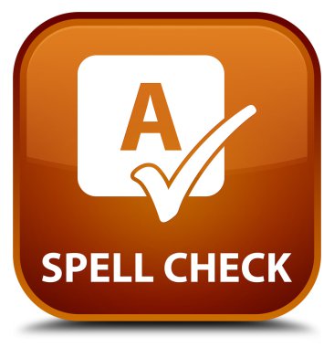 Yazım denetimi kahverengi kare düğmesini