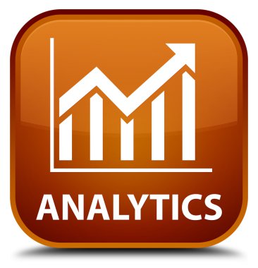 Analytics (istatistik simgesi) kahverengi kare düğme