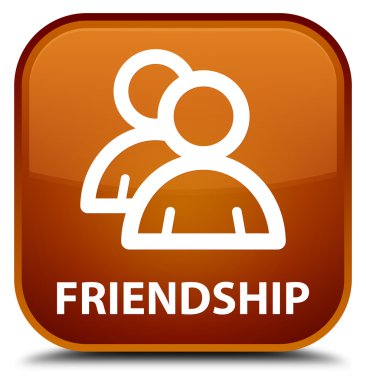 Dostluk (grup simgesi) kahverengi kare düğme