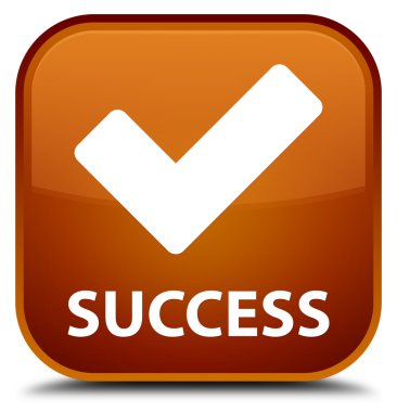 Başarı (simge doğrulama) kahverengi kare düğme