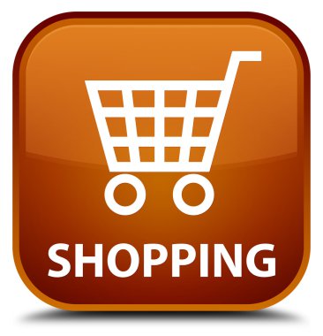 Alışveriş kahverengi kare düğme