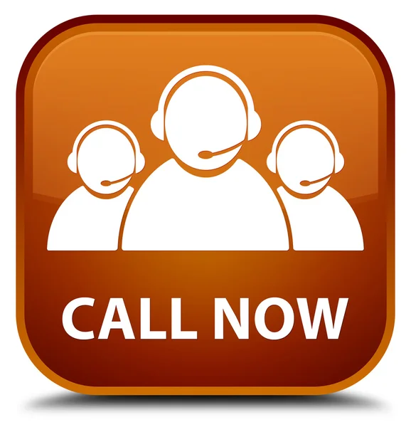 Call now (customer care team icon) brown square button