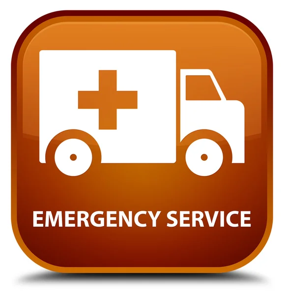 Servicio de emergencia marrón botón cuadrado — Foto de Stock