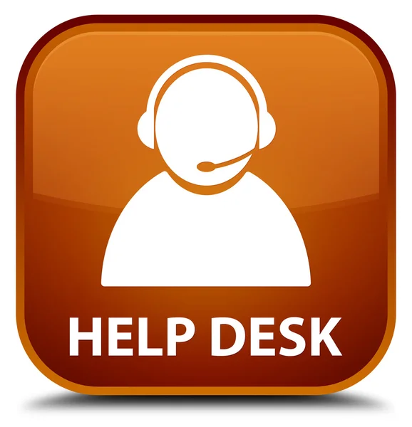 Helpdesk (pictogram van de zorg van de klant) bruine vierkante knop — Stockfoto