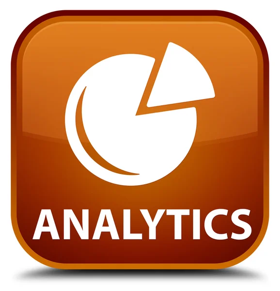 Analytics (ícone gráfico) botão quadrado marrom — Fotografia de Stock
