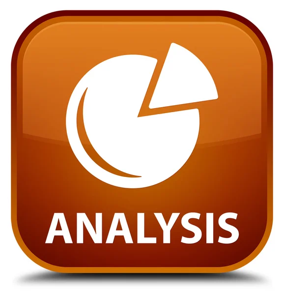 Analyse (Graphiksymbol) brauner quadratischer Knopf — Stockfoto